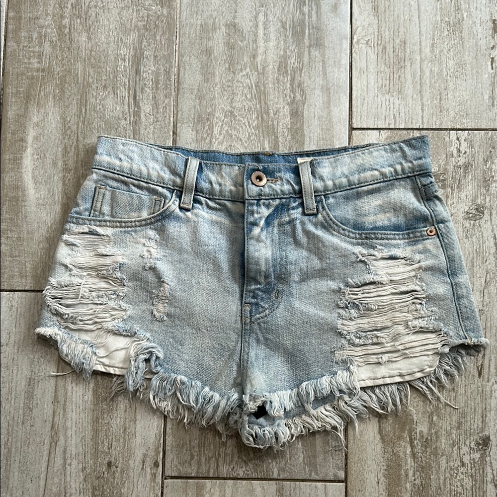 [Pistola] Blue Jean Shorts Distressed Frayed Hem - Size 26